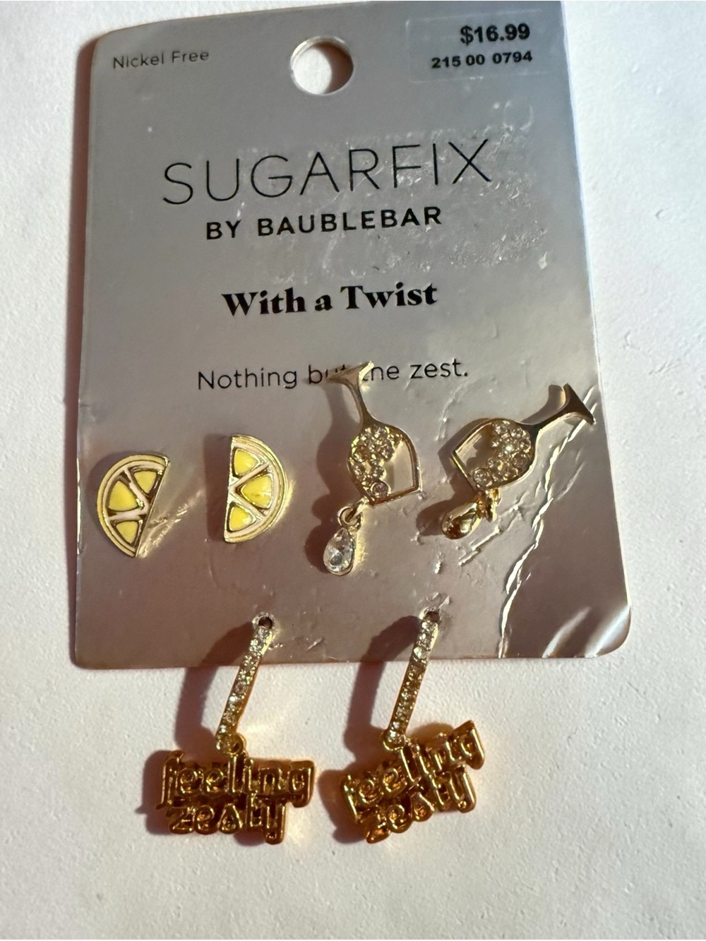 Sugarfix by BaubleBar ‘With a Twist’ Gold and Yellow Mixed Stud Earring Set